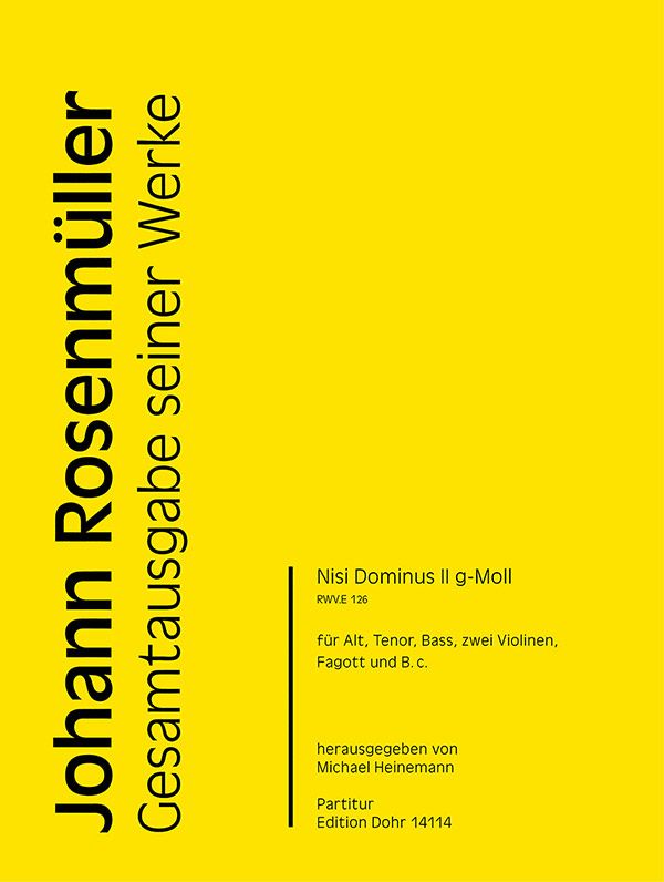 Nisi Dominus g-Moll Nr.2 RWV.E126&nbsp;&nbsp;für Alt, Tenor, Bass, 2 Violinen, Fagott und Bc&nbsp;&nbsp;Partitur
