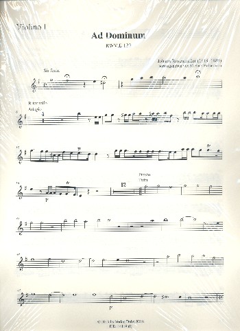 Ad Dominum cum tribularer RWV.E120  für Sopran, Alt, Tenor, Bass, 2 Violen, Fagott und Bc  Stimmensatz