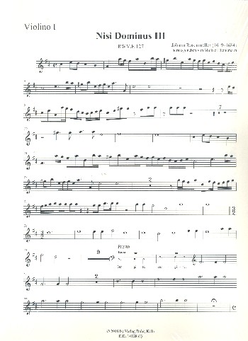 Nisi Dominus II RWV.E127&nbsp;&nbsp;für 2 gem Chöre, 2 Violinen, 3 Violen, Fagott und Bc&nbsp;&nbsp;Stimmensatz