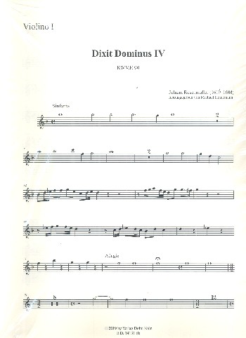 Dixit Dominus IV RWV.E90&nbsp;&nbsp;für 2 gem Chöre und Orchester&nbsp;&nbsp;Stimmensatz (Streicher 3-3-2-2-3)
