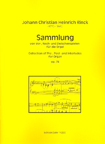 Sammlung von Vor-, Nach- und Zwischenspielen op.74  für Orgel  