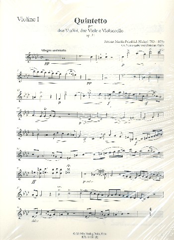 Quintetto  für 2 Violinen, 2 Violen und Violoncello  Stimmen