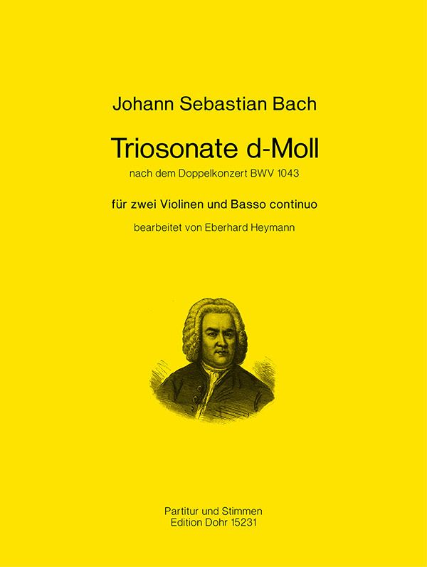 Sonate d-Moll nach BWV1043&nbsp;&nbsp;für 2 Violinen und Bc&nbsp;&nbsp;Partitur und Stimmen (Bc ausgesetzt)