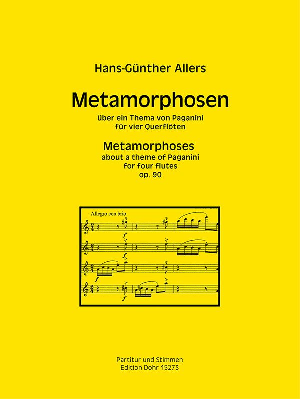 Metamorphosen für ein Thema von Paganini op.90  für 4 Flöten  Partitur und Stimmen
