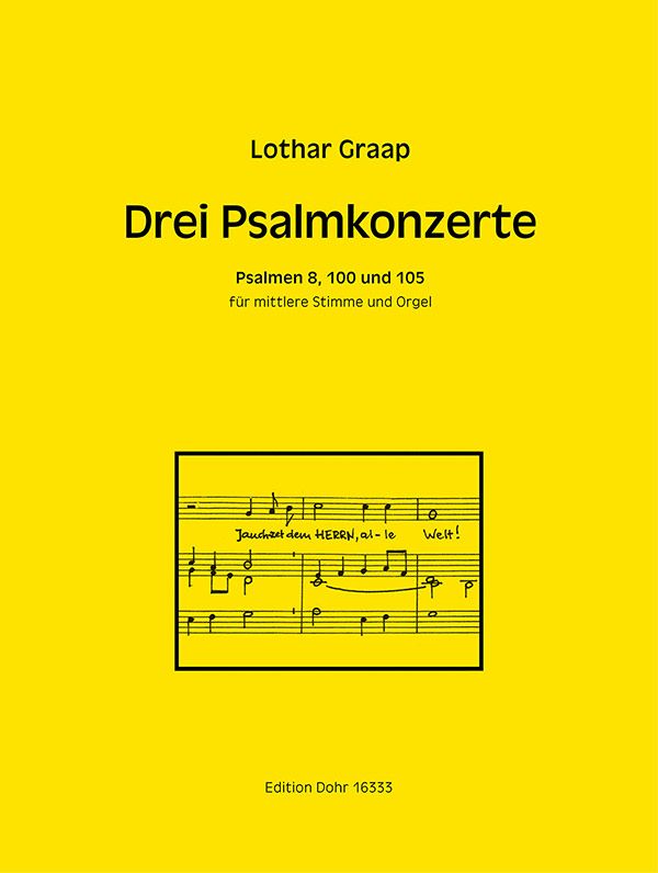 3 Psalmenkonzerte  für Gesang (mittel) und Orgel  Partitur