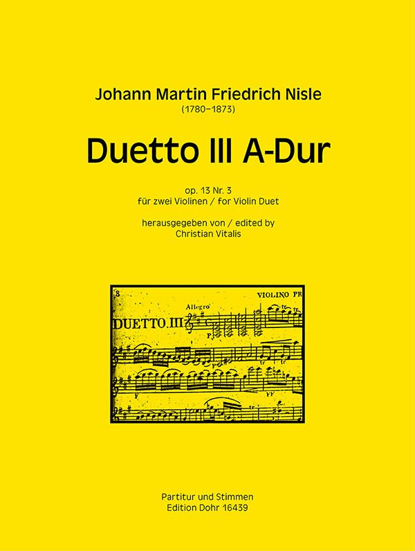 Duett A-Dur op.13,3  für 2 Violinen  Partitur und Stimmen