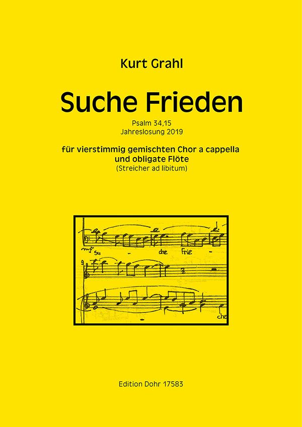 Suche Frieden  für gem Chor und Flöte (Streicher ad lib)  Partitur