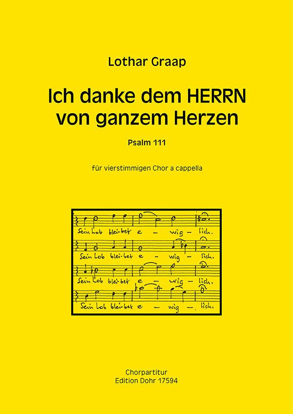 Ich danke dem Herrn von ganzem Herzen&nbsp;&nbsp;für gem Chor a cppella&nbsp;&nbsp;Partitur