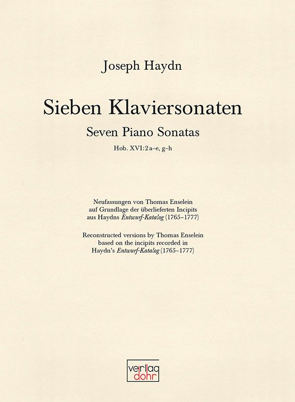 7 Klaviersonaten Hob.XVI:2a-e und g-h  für Klavier  