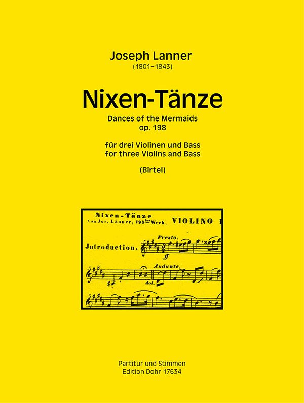 Nixen-Tänze op.198  für 3 Violinen und Violoncello (Kontrabass ad lib)  Partitur und Stimmen