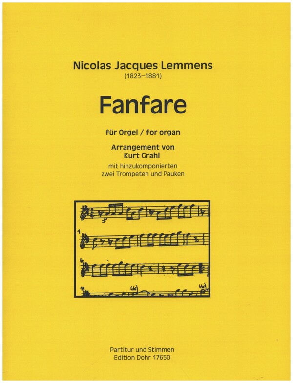 Fanfare&nbsp;&nbsp;für 2 Trompeten, Pauken und Orgel&nbsp;&nbsp;Partitur und Stimmen