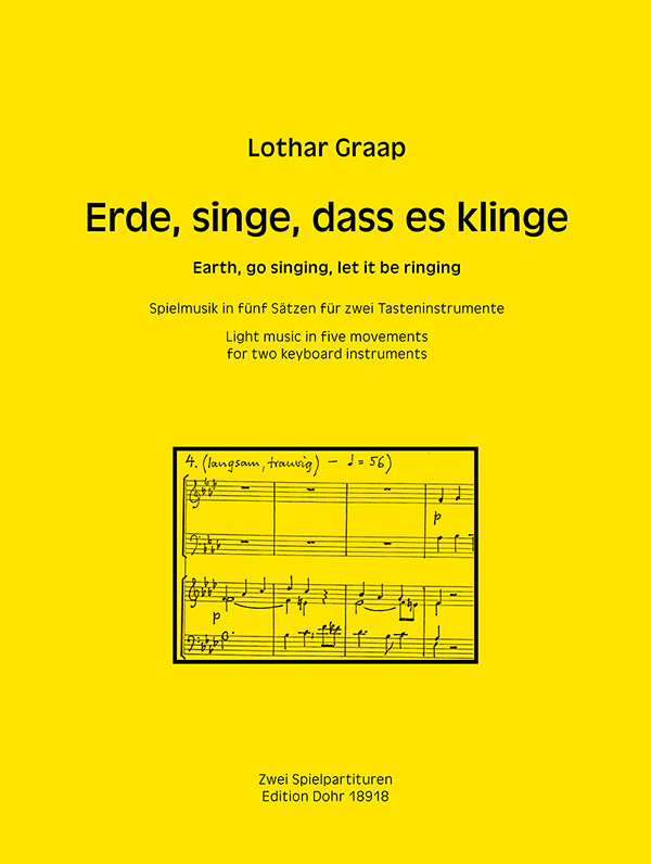 Erde, singe, dass es klinge&nbsp;&nbsp;für 2 Tasteninstrumente&nbsp;&nbsp;2 Spielpartituren