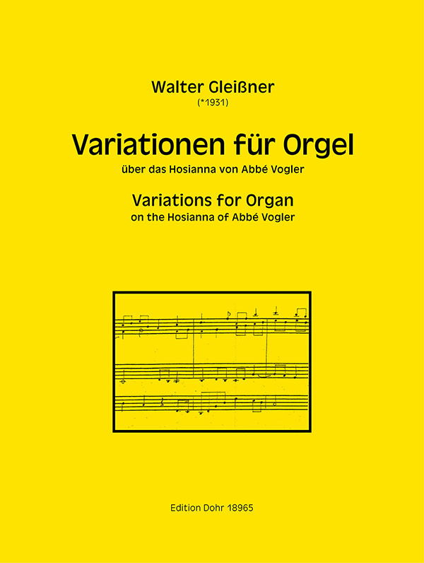 Variationen über das Hosianna von Abbé Vogler  für Orgel  