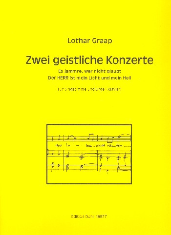 2 geistliche Konzerte  für Gesang und Orgel (Klavier)  Partitur