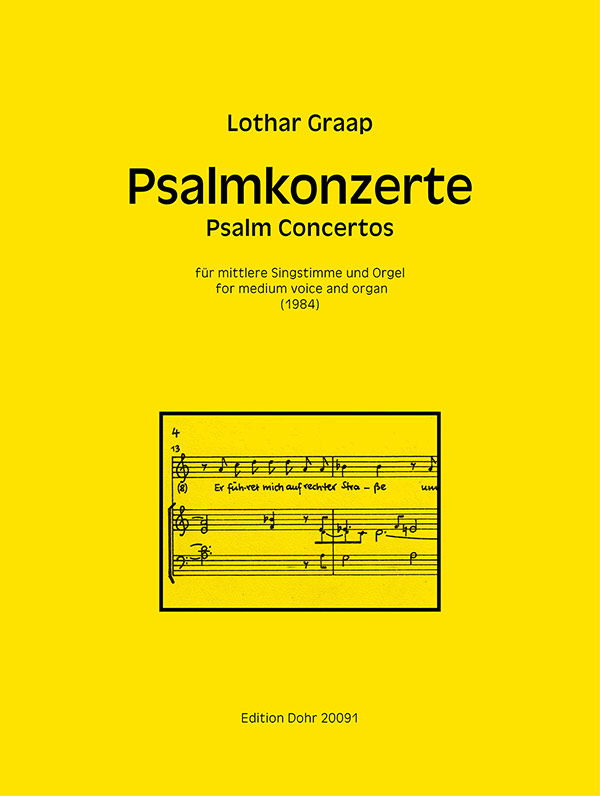 Psalmkonzerte&nbsp;&nbsp;für Gesang (mittel) und Orgel&nbsp;&nbsp;