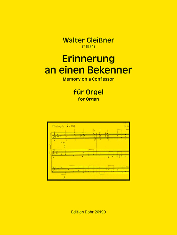 Erinnerung an einen Bekenner  für Orgel  