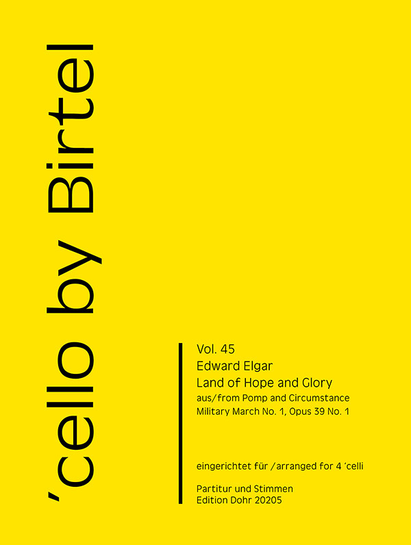 Land of Hope and Glory aus 'Pomp and Circumstance'  für 4 Violoncelli  Partitur und Stimmen