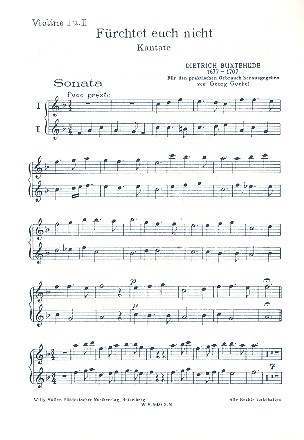Fürchtet euch nicht&nbsp;&nbsp;für Sopran, Bass, 2 Violinen und Bc&nbsp;&nbsp;Violine 1/2