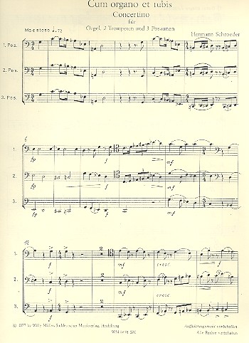 Concertino für Orgel, 2 Trompeten  und 3 Posaunen  Posaune 1-3