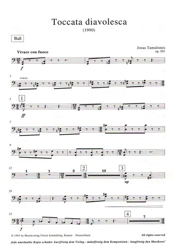 Toccata diavolesca&nbsp;&nbsp;für Akkordeonorchester&nbsp;&nbsp;Stimmensatz