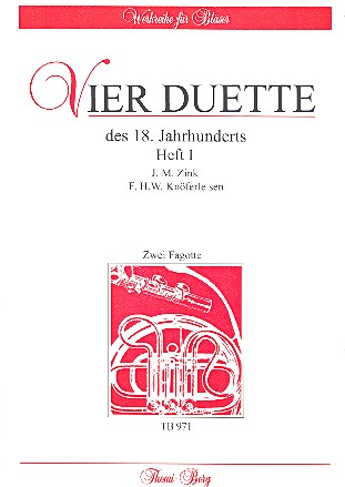 4 Duette des 18. Jahrhunderts Band 1  für 2 Fagotte  Partitur und Stimmen