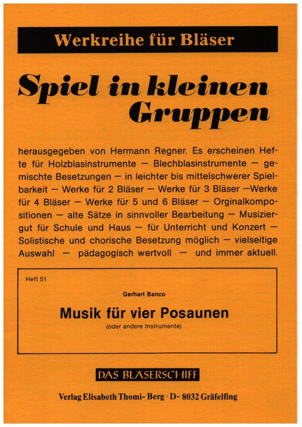 Musik op.83  für 4 Posaunen  Partitur und Stimmen