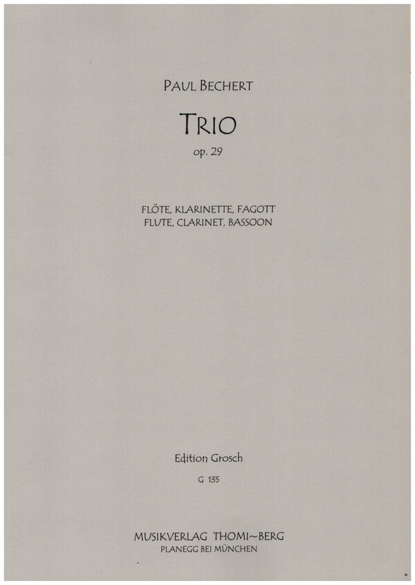 Trio op.29&nbsp;&nbsp;für Flöte, Klarinette und Fagott&nbsp;&nbsp;Stimmensatz