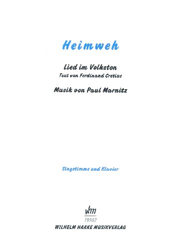 Heimweh  für Gesang und Klavier  Partitur und Stimme