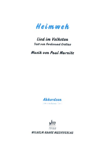 Heimweh  für Akkordeon (mit Text)  