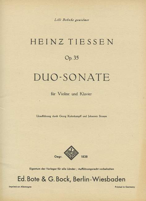 Duo-Sonate op.35  für Violine und Klavier  
