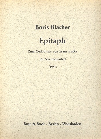 Epitaph op.41  für Streichquartett  Stimmen