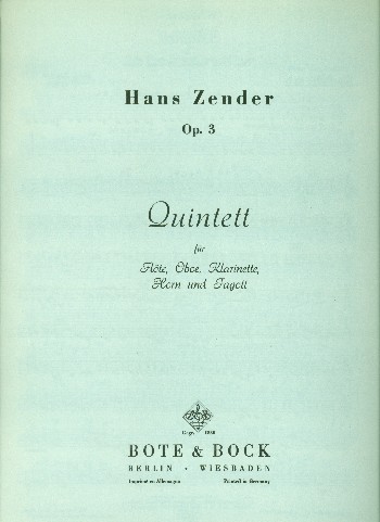Quintett op.3 (1950)  für Flöte, Oboe, Klarinette, Horn und Fagott  Stimmen