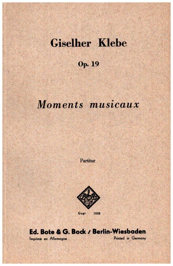Moments musicaux op.19  für Orchester  Studienpartitur