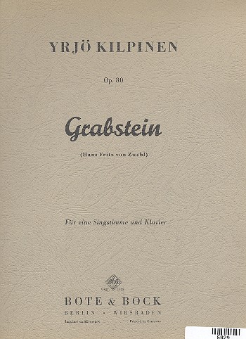 Grabstein op.80  für Gesang und Klavier  