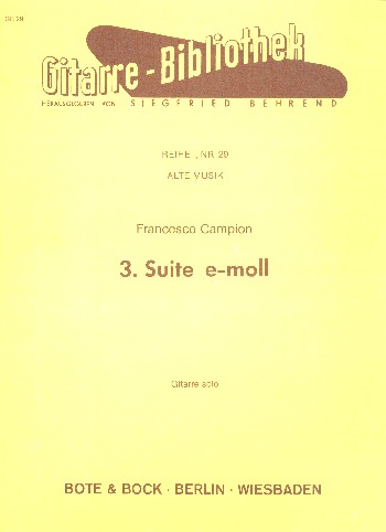 Suite e-Moll Nr.3&nbsp;&nbsp;für Gitarre&nbsp;&nbsp;