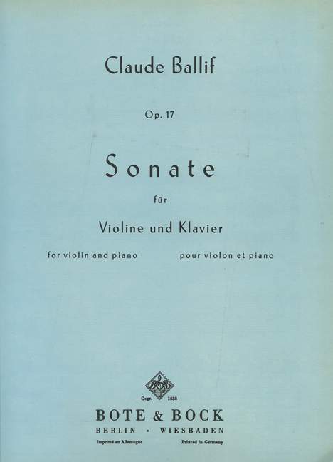 Sonate op. 17  Violine und Klavier  