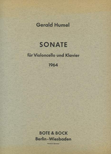 Sonate&nbsp;&nbsp;Violoncello und Klavier&nbsp;&nbsp;