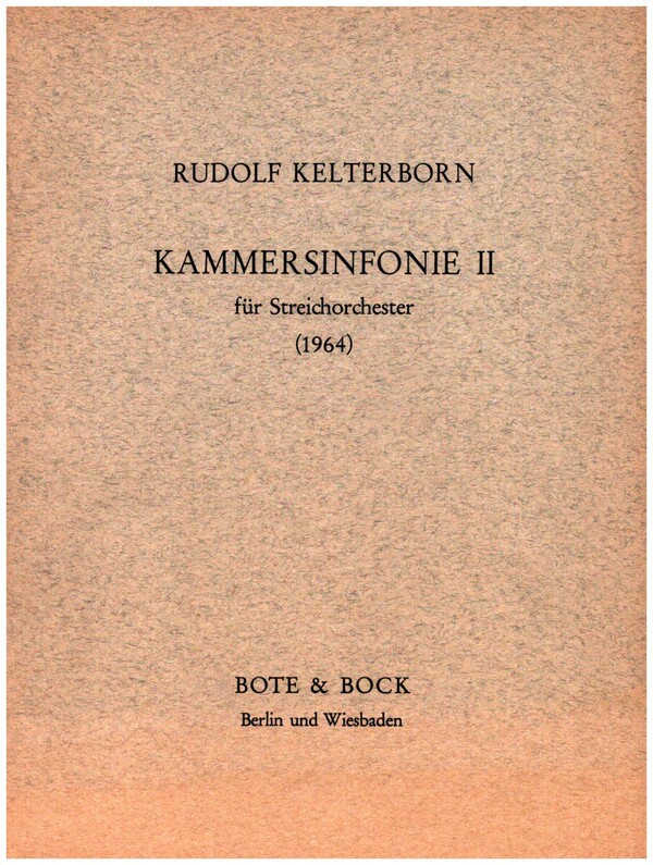 Kammersinfonie II  für Streichorchester  Studienpartitur