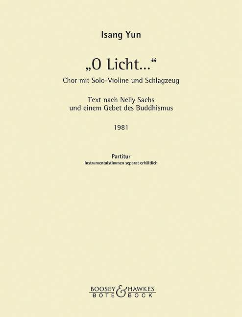 O Licht  für gem Chor, Violine und Schlagzeug  Partitur
