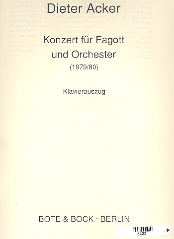 Konzert  für Fagott und Orchester  Klavierauszug für Fagott und Klavier
