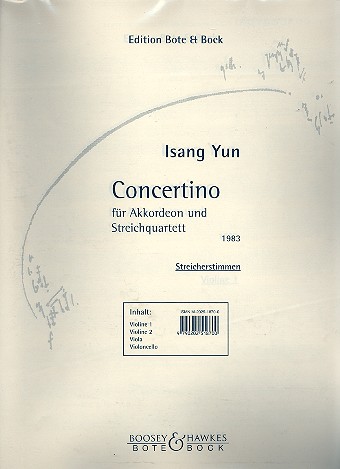 Concertino  für Akkordeon und Streichquartett  Streicherstimmen (1-1-1-1)
