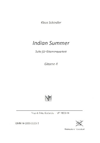 Indian Summer für 4 Gitarren, Bass  und Percussion  Gitarre 4