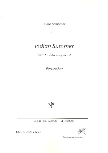 Indian Summer für 4 Gitarren, Bass  und Percussion  Percussion