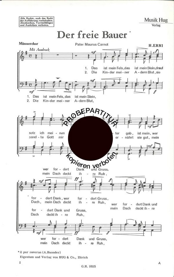 Erni, H.&nbsp;&nbsp;Freie Bauern&nbsp;&nbsp;Männerchor