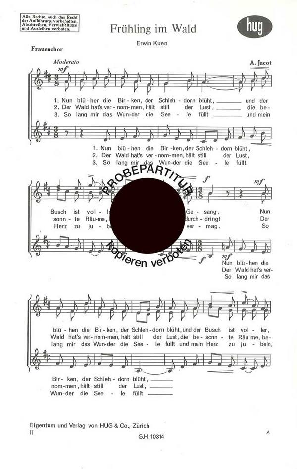 Jacot, Andre&nbsp;&nbsp;Frühling im Wald&nbsp;&nbsp;Frauenchor