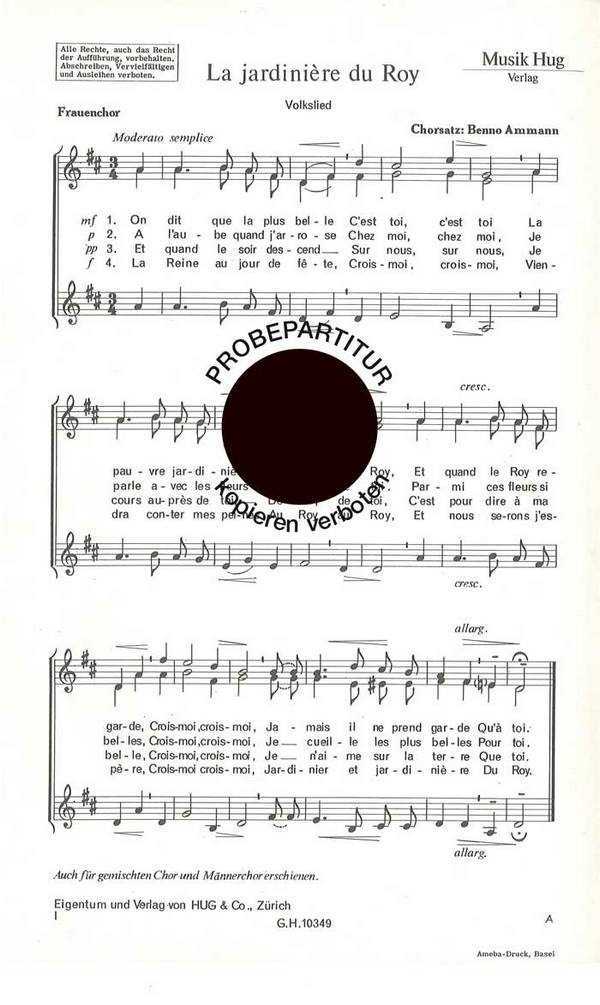 Ammann, Benno  Jardiniere du roy  Frauenchor