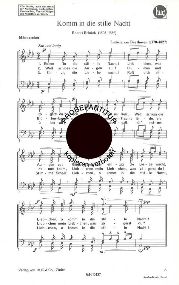 Beethoven, Ludwig van  Komm in die stille Natur  Männerchor