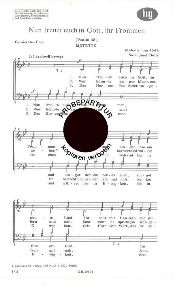 Holtz, Josef&nbsp;&nbsp;Nun freuet euch in Gott&nbsp;&nbsp;gemischter Chor