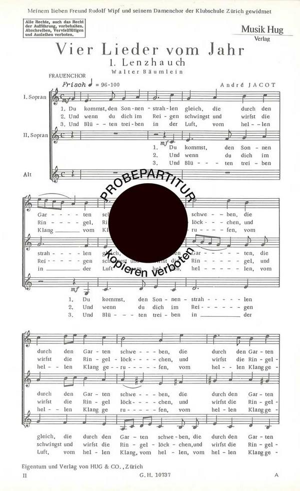 Jacot, Andre&nbsp;&nbsp;Lenzhauch&nbsp;&nbsp;Frauenchor