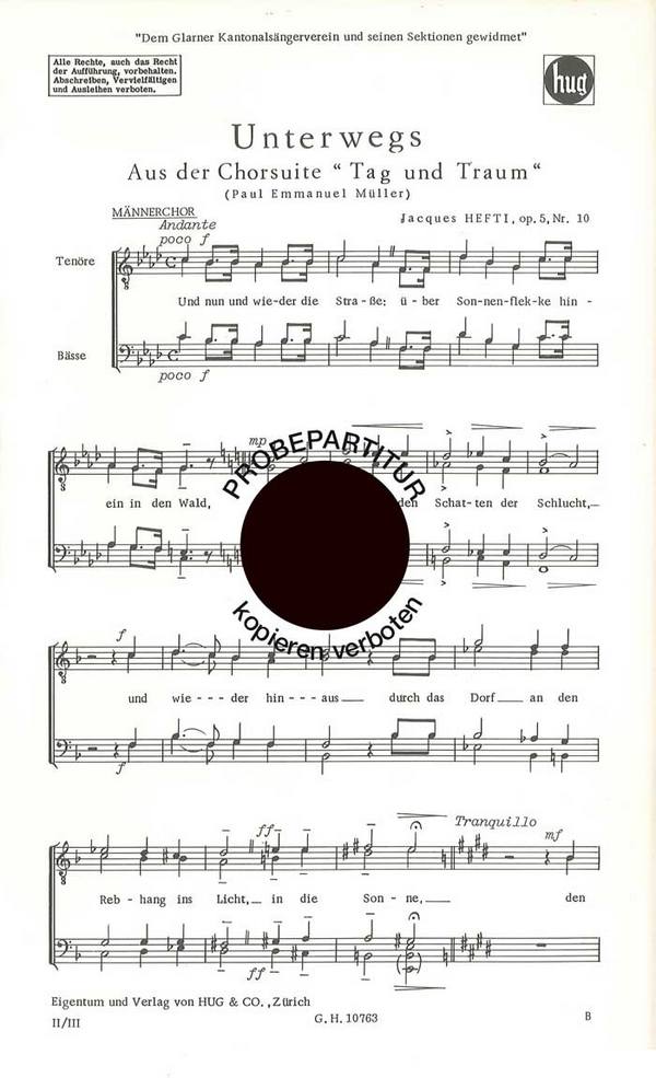 Hefti, Jacques&nbsp;&nbsp;Unterwegs&nbsp;&nbsp;Männerchor
